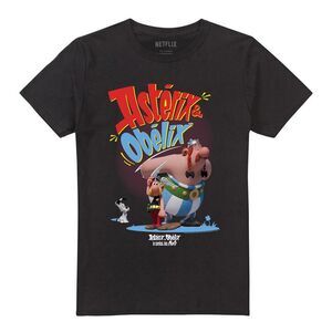 Asterix Unisex Adult Idefix Together T-Shirt / Black